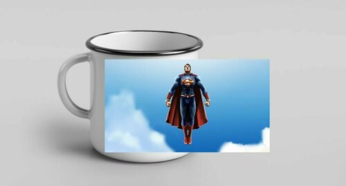 Кружка металлическая эмалированная Супермен, Superman №4