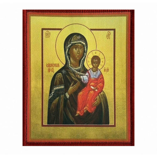 Шеврон "Смоленская икона Божией Матери" на липучке, 8x10 см