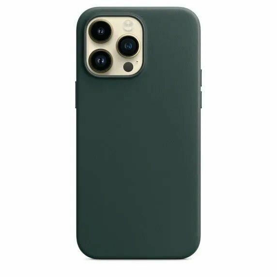 Кожаный чехол Leather Case для iPhone 13 Pro Max , зеленый