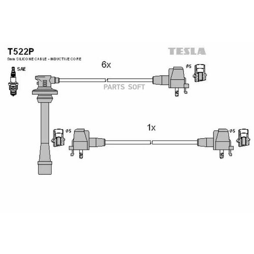 TESLA T522P T522P-TSL_к-кт проводов!\ Toyota Camry 3.0 V6 91>