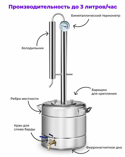 Колонна Феникс Кристалл, диаметр горловины 12 см, 20 л, нержавеющая ...