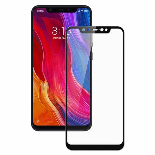 Защитное стекло для Xiaomi Redmi Mi8 черное 9D с полным покрытием