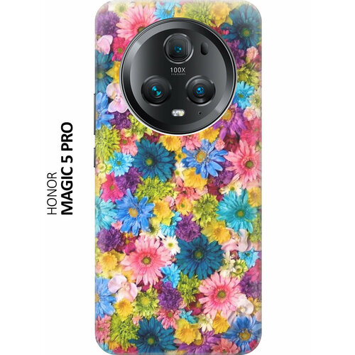 Силиконовый чехол на Honor Magic5 pro / Хонор Мэджик 5 Про с принтом Поле разноцветных цветов