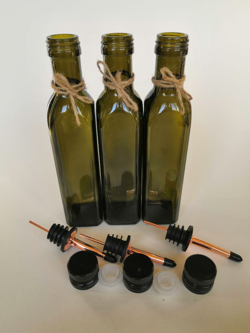 Набор бутылок из темного стекла для масла,соуса,уксуса,сиропа 250мл 3шт - фотография № 6