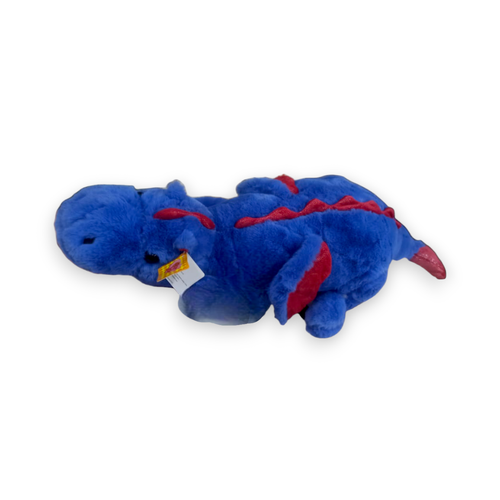 Мягкая игрушка Дракон лежачий с блестками на гребешке синий 80 см дракончик