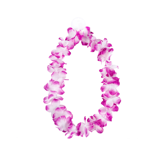 Гавайи Цветы фиолетовые/белые 105см/G ободок гавайи радужный g