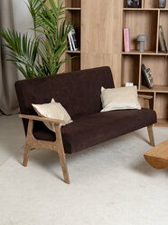 Прямой диван Relax, коричневый, 2-х местный, 138x75x80