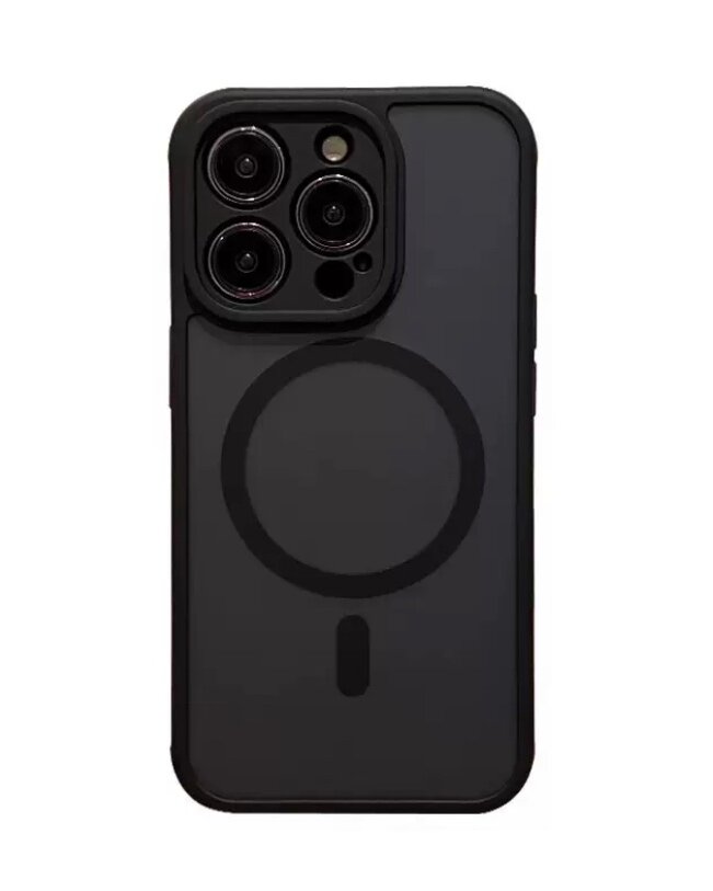 Чехол Creative Case для iPhone 15 Plus (айфон 15 плюс) магнитный совместимый с MagSafe (магсейф) противоударный черный