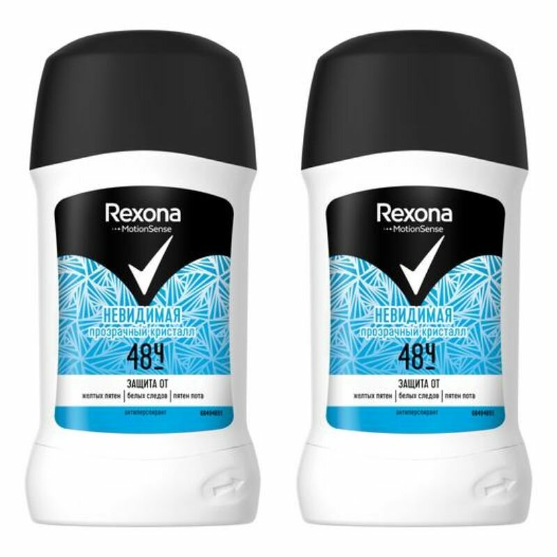 Rexona Дезодорант стик женский Прозрачный кристалл 40 мл, 2 шт