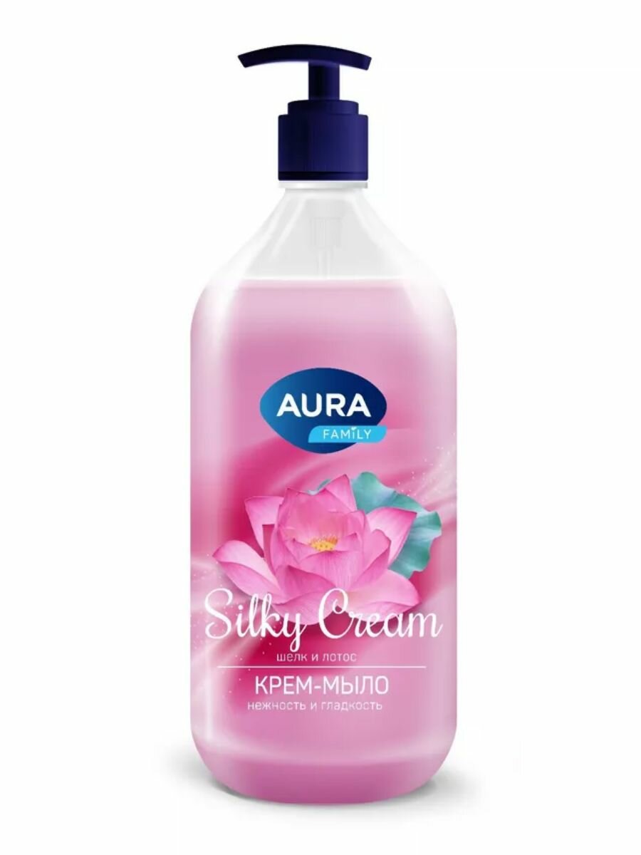 Aura Крем-мыло Шелк и лотос флакон Silky Cream, 1000 мл