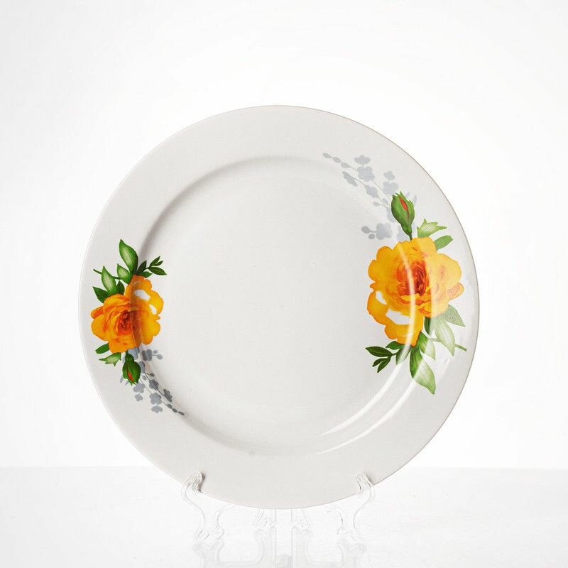 фото Тарелка мелкая 240мм."Роза без отводки" глад. край