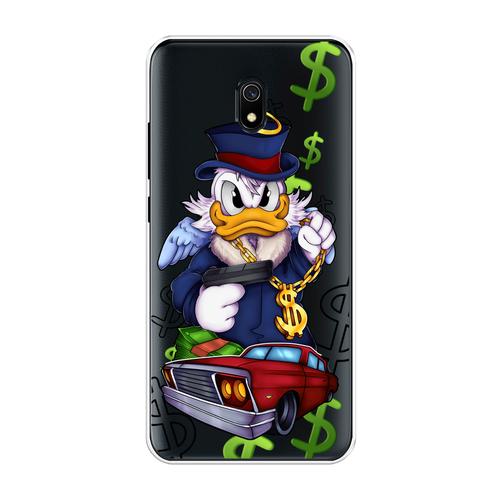 Силиконовый чехол на Xiaomi Redmi 8A / Сяоми Редми 8A Scrooge McDuck with a Gold Chain, прозрачный матовый силиконовый чехол ловец снов с перьями на xiaomi redmi 8a сяоми редми 8a