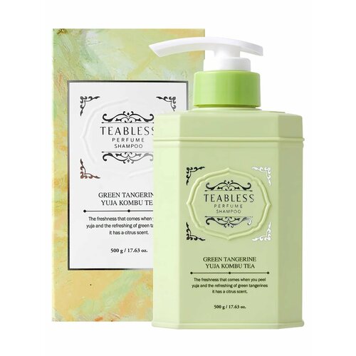 Парфюмированный шампунь «Зеленый мандарин» Teabless Green Tangerine Yuja Kombu Tea Perfume Shampoo 500 гр