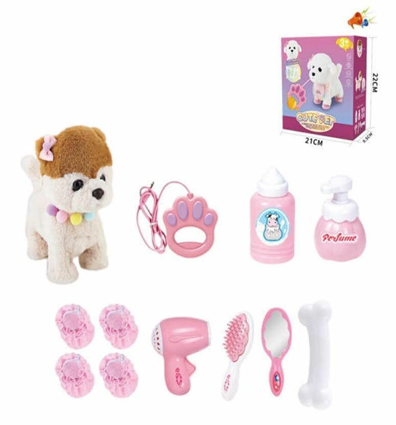 Cute Pets Набор Грумер с бело-коричневой собачкой со звуком 933-55E