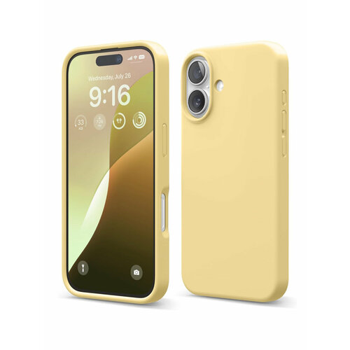 Elago для iPhone 16 чехол Soft silicone (Liquid) Yellow желтый, yellow