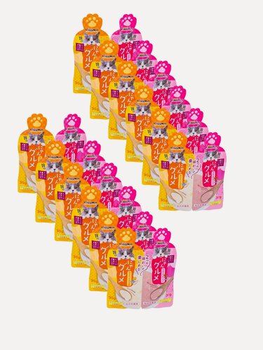 Изображение товара Корм для кошек влажный Japan Premium Pet №1 Тунцовое пюре в нежном соусе с тихоокеанской сардиной / №2 Мясное пюре в нежном соусе с икрой японского тунца и сыром для кошек-гурманов, 12 уп х 60 г