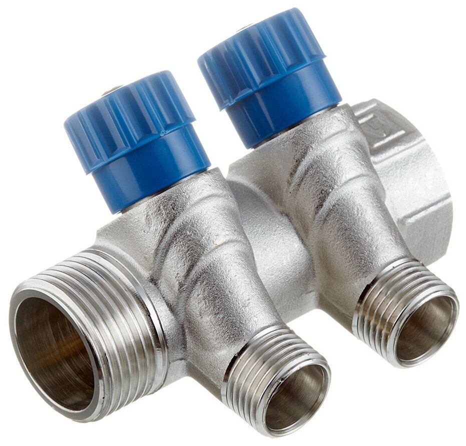 Коллектор Valtec 1 ВР(г) х 2 выхода 1/2 НР(ш) х 1 НР(ш) регулируемый (VTc.560. N.0602)