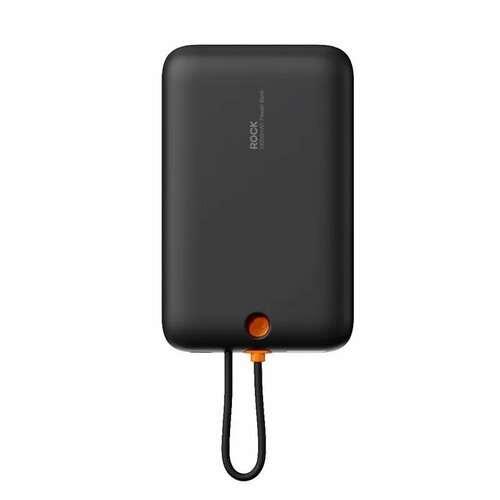 Внешний аккумулятор ROCK P28 Magnetic PD Fast Charging Power Bank with Cable 10000mAh темно-серый