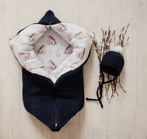 Изображение товара Зимнее одеяло-конверт, от 0 до 6 мес, синий, MAMINY ZAPISKY