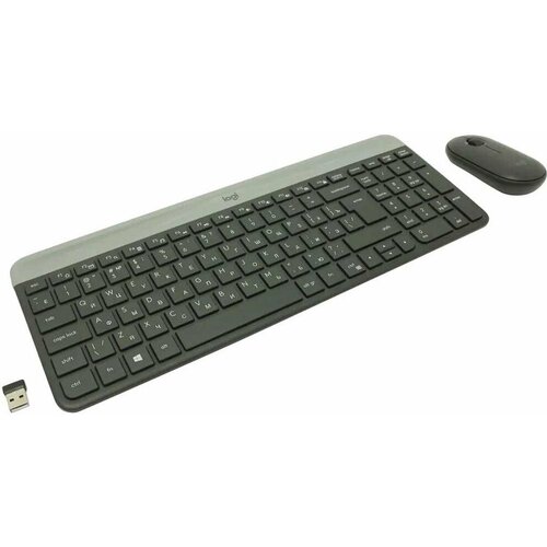 Комплект клавиатура и мышь Logitech MK470 Slim беспроводной для ПК серыйРусская раскладка 5564₽