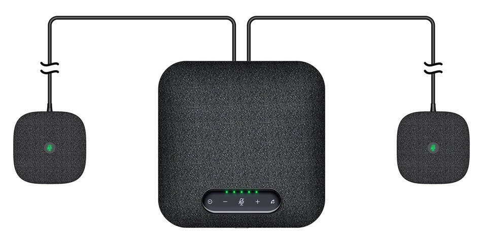 VoiceXpert VXA-210-UBE спикерфон USB/Bluetooth с внешними микрофонами, DSP аудио, Hi-Fi динамик