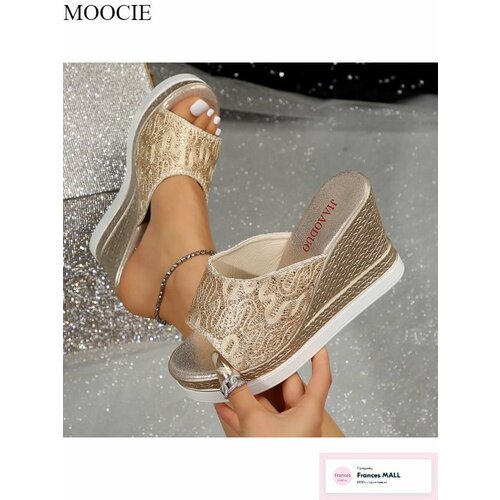 фото Сабо moocie, размер длина стопы 255 мм, золотой