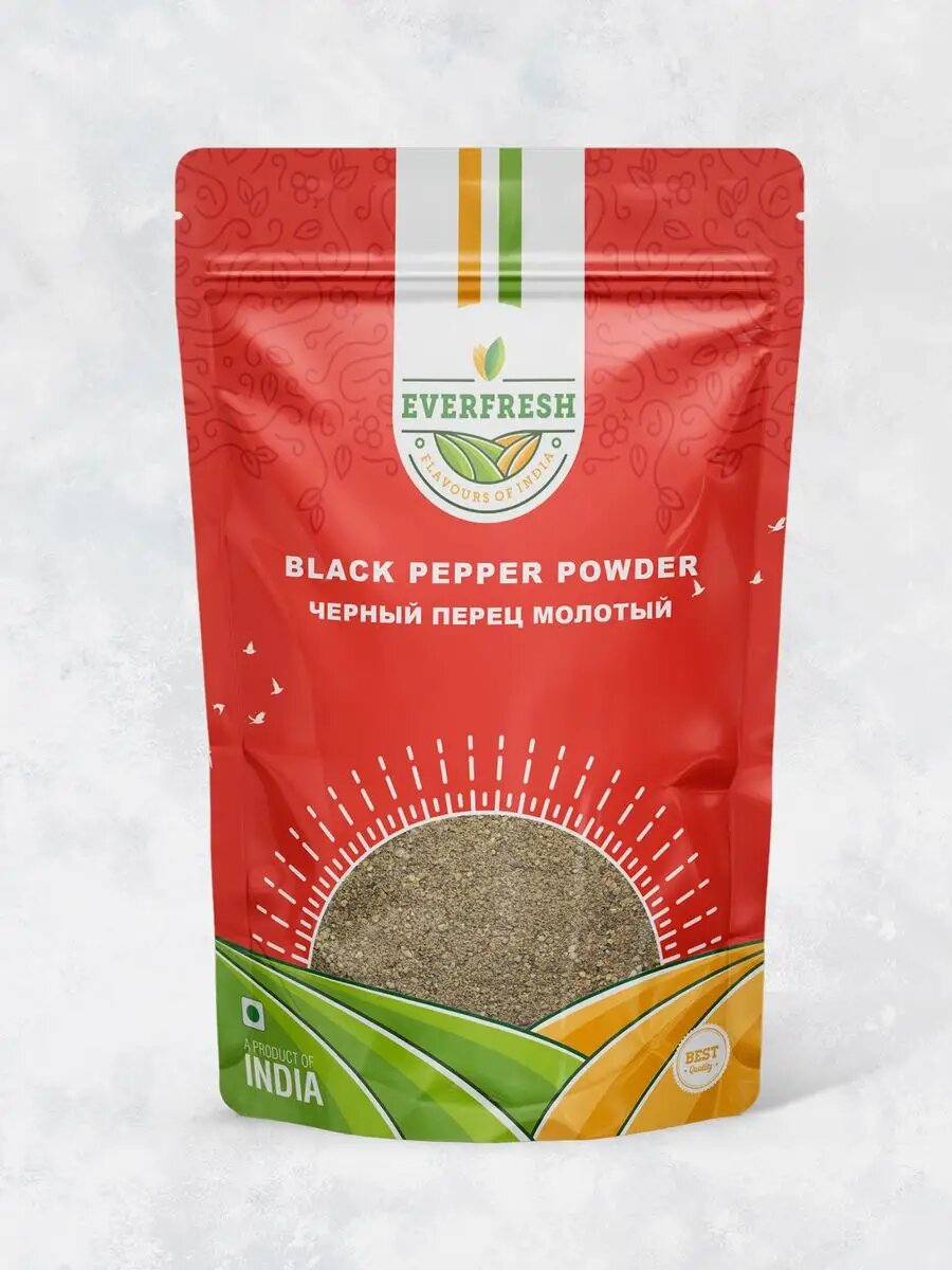 Черный перец молотый (Black Pepper Powder), Everfresh, в упаковке 50 г