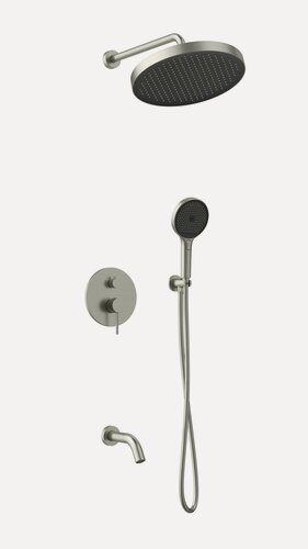 Изображение товара Душевая система с тропическим душем и смесителем скрытого монтажа, никель