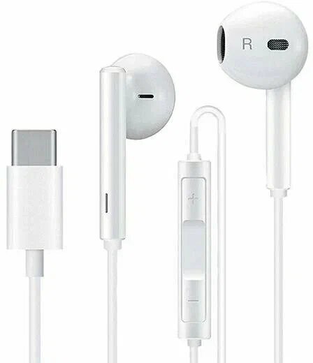 Наушники гарнитура с микрофоном Huawei CM33, USB Type-C, белый — фото 1