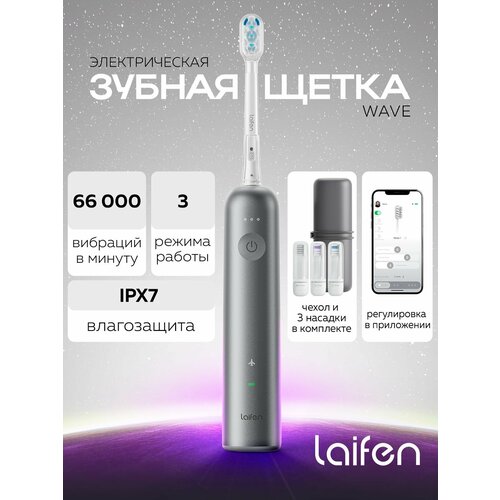 Электрическая зубная щетка Laifen WAVE (LFTB01-A), Алюминий, в подарочной упаковке, темный алюминий