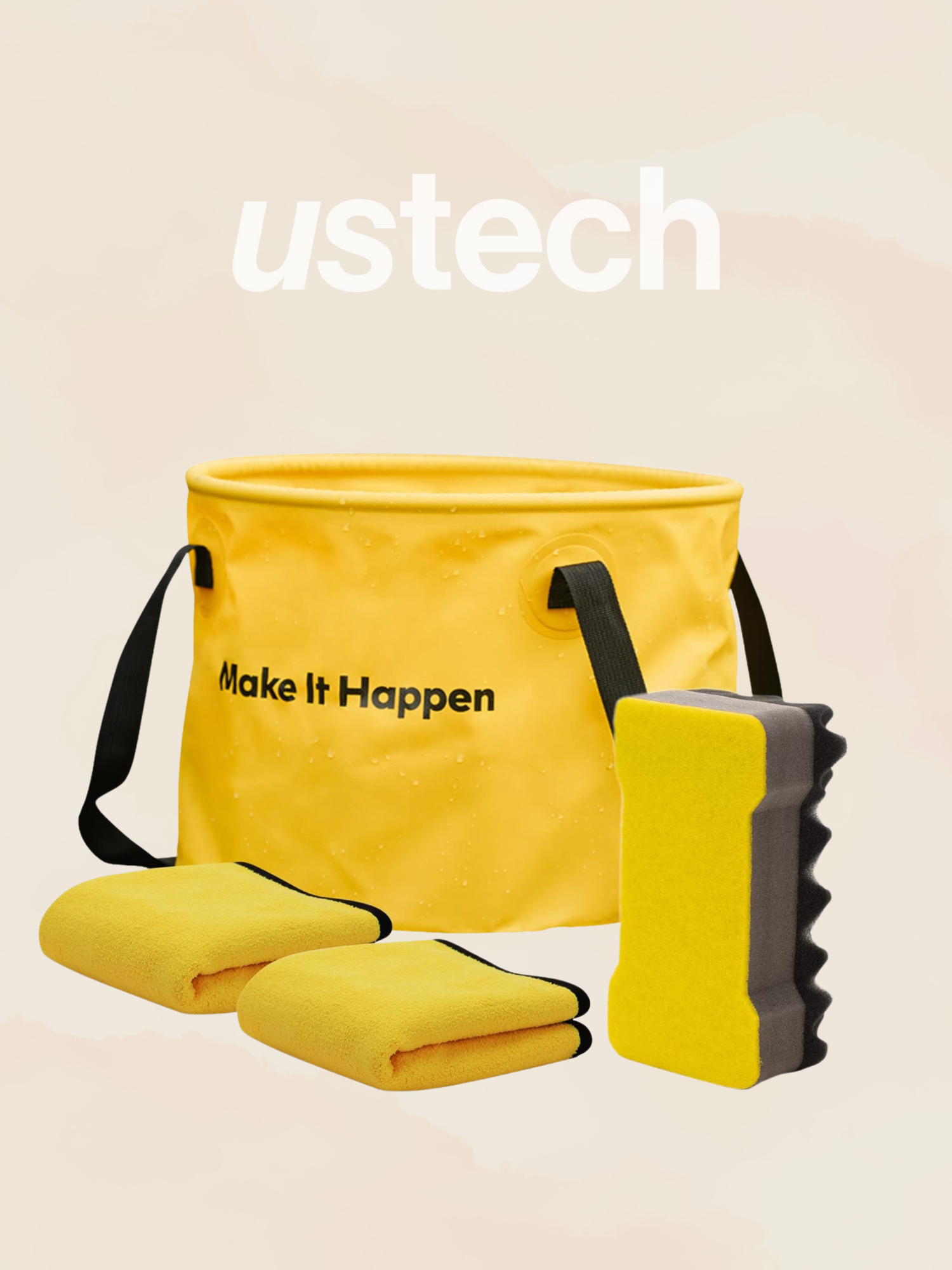 Набор для уборки Hoto "Outdoor Wash Kit", ведро, губка и тряпка