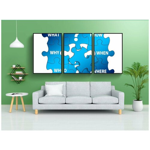 фото Набор модулных постеров для интерьера "просить, головоломка, воз" 60x90 см. в тубусе, без рамки lotsprints