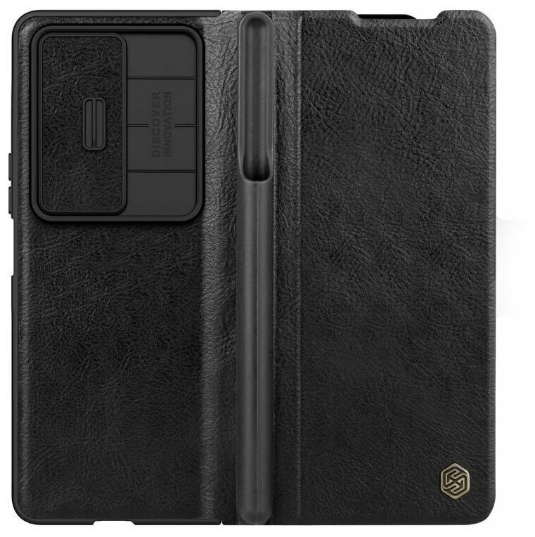 Кожаный чехол-книжка Nillkin Leather Qin Pro для Samsung Galaxy Z Fold 4 черный