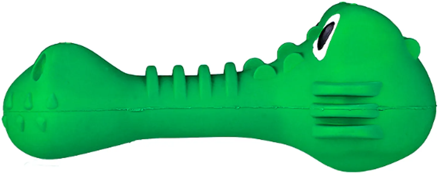 Игрушка Mr. Kranch для собак Крокодил с пищалкой 18 см зеленая с ароматом курицы - фотография № 2