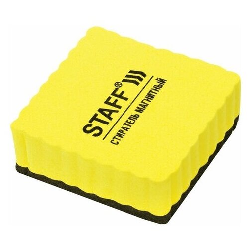 Губка для стирания магнитно-маркерная STAFF 237505 (3 уп.), желтый