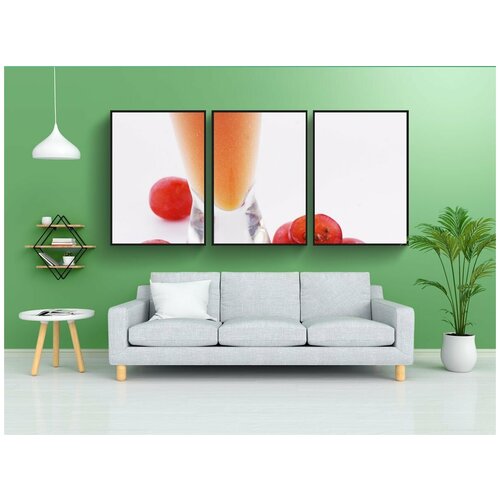 фото Набор модулных постеров для интерьера "виноградный сок папайи, виноградный сок, сок папайи" 60x90 см. в тубусе, без рамки lotsprints