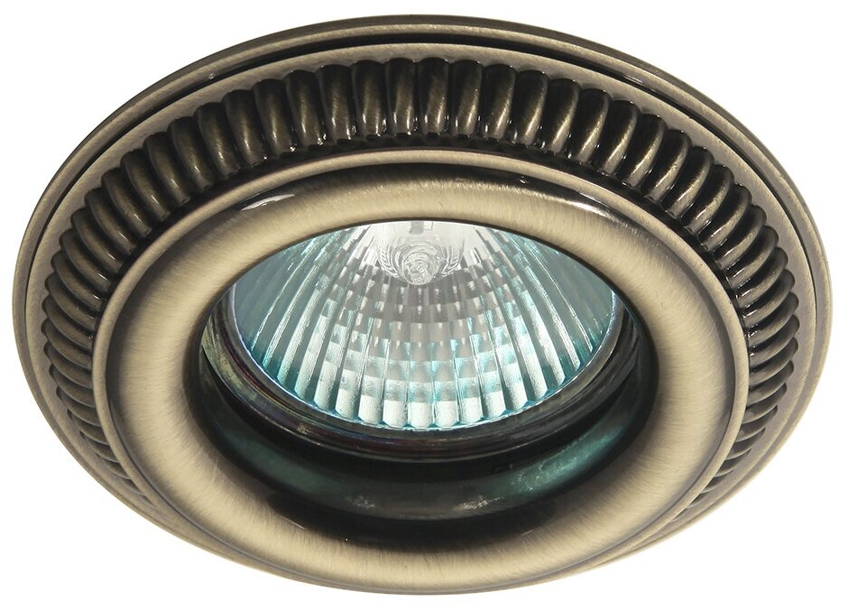 Donolux светильник встраиваемый неповоро MR16 D82мм max 50w GU53 IP20 литье зелен. ант. медь
