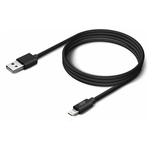 Кабель BORASCO Lightning (m) - USB (m), 1м, 2A, черный [21971] кабель орбита км 108 usb lightning 1м 2a