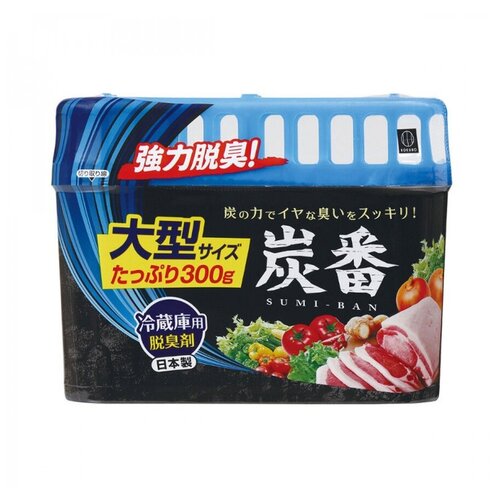 Дезодорант-поглотитель неприятных запахов KOKUBO для общего отделения холодильника с древесным углем, большая упаковка 300 г. / Нейтрализатор запаха в холодильнике KOKUBO Deodorant SUMI-BAN, Япония 