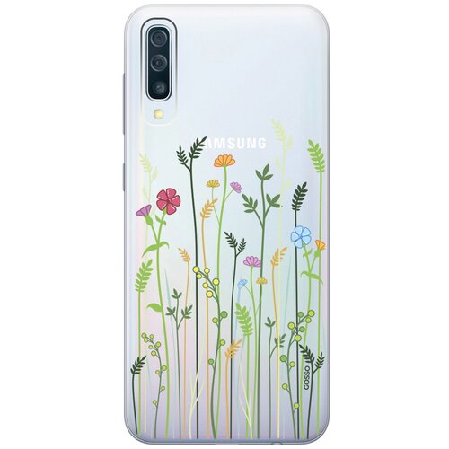 фото Ультратонкий силиконовый чехол-накладка clearview для samsung galaxy a50 / a50s / a30s с 3d принтом "flowers & fern" gosso
