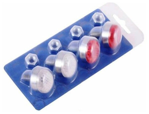 фото Болты для номерных знаков, белый/красный хром в блистере (4шт) daux