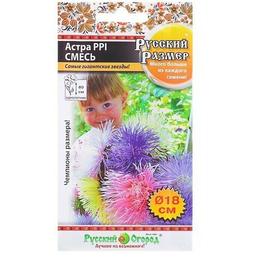 Семена цветов Астра серия Русский размер I смесь 0,3 г 10 упаковок семена цветов астра смесь сортов 0 2 г 10 упаковок