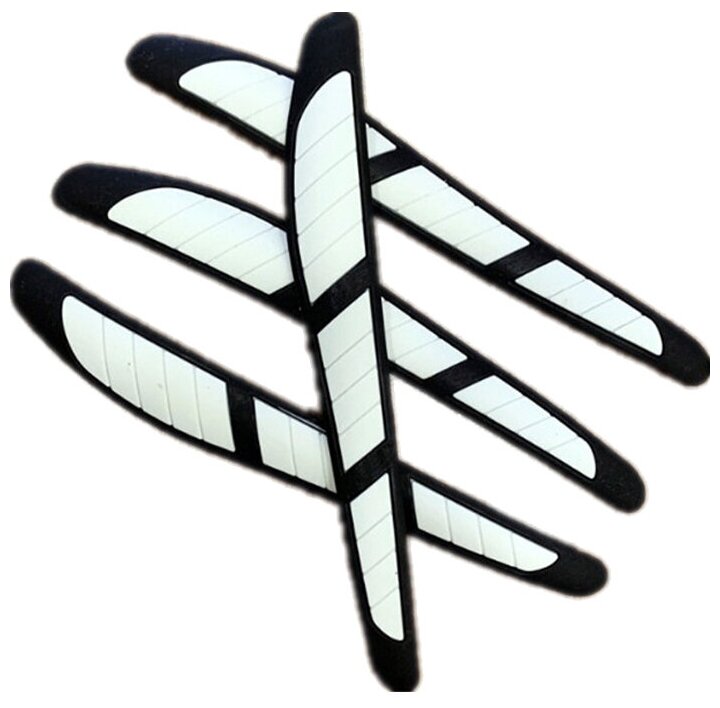 фото Защитные накладки (наклейки) буфер на двери и боковые зеркала заднего вида автомобиля черные с белым, 4 шт.