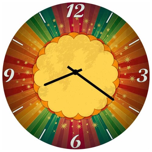 фото Svs настенные часы svs 3502765 красно-желто-зеленый рисунок
