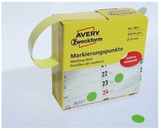 Этикетки Avery Zweckform диаметр 19мм 250шт на листе/70г/м2/зеленый самоклей. универсальная (уп - фото №7