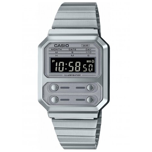 Наручные часы CASIO Vintage A100WE-7BEF, серый, серебряный наручные часы casio vintage a100we 7b серебряный черный