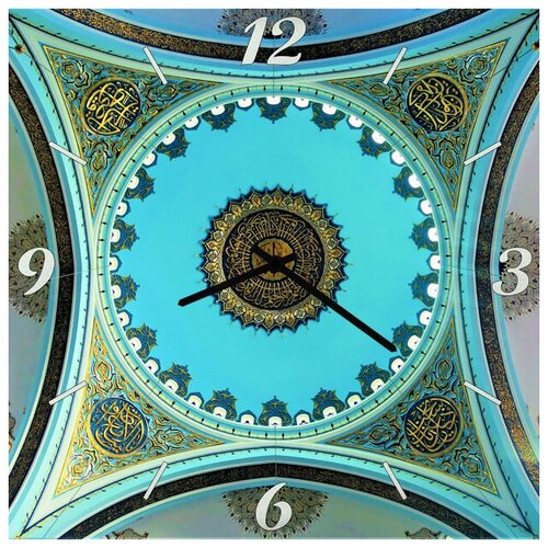 фото Svs настенные часы svs 3502663 бирюзовые узоры