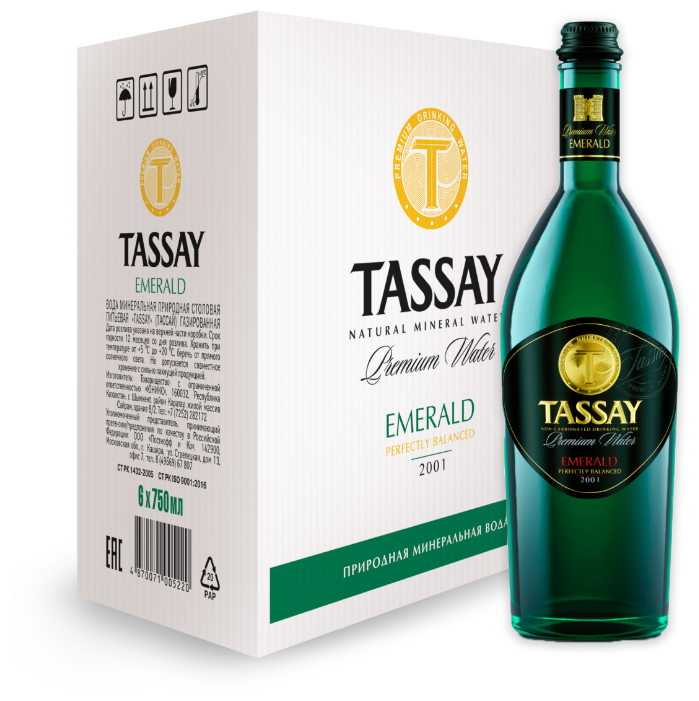 Вода минеральная Tassay / Тассай Emerald 0.75 литра, газ, стекло, 6 шт. в уп. - фотография № 7