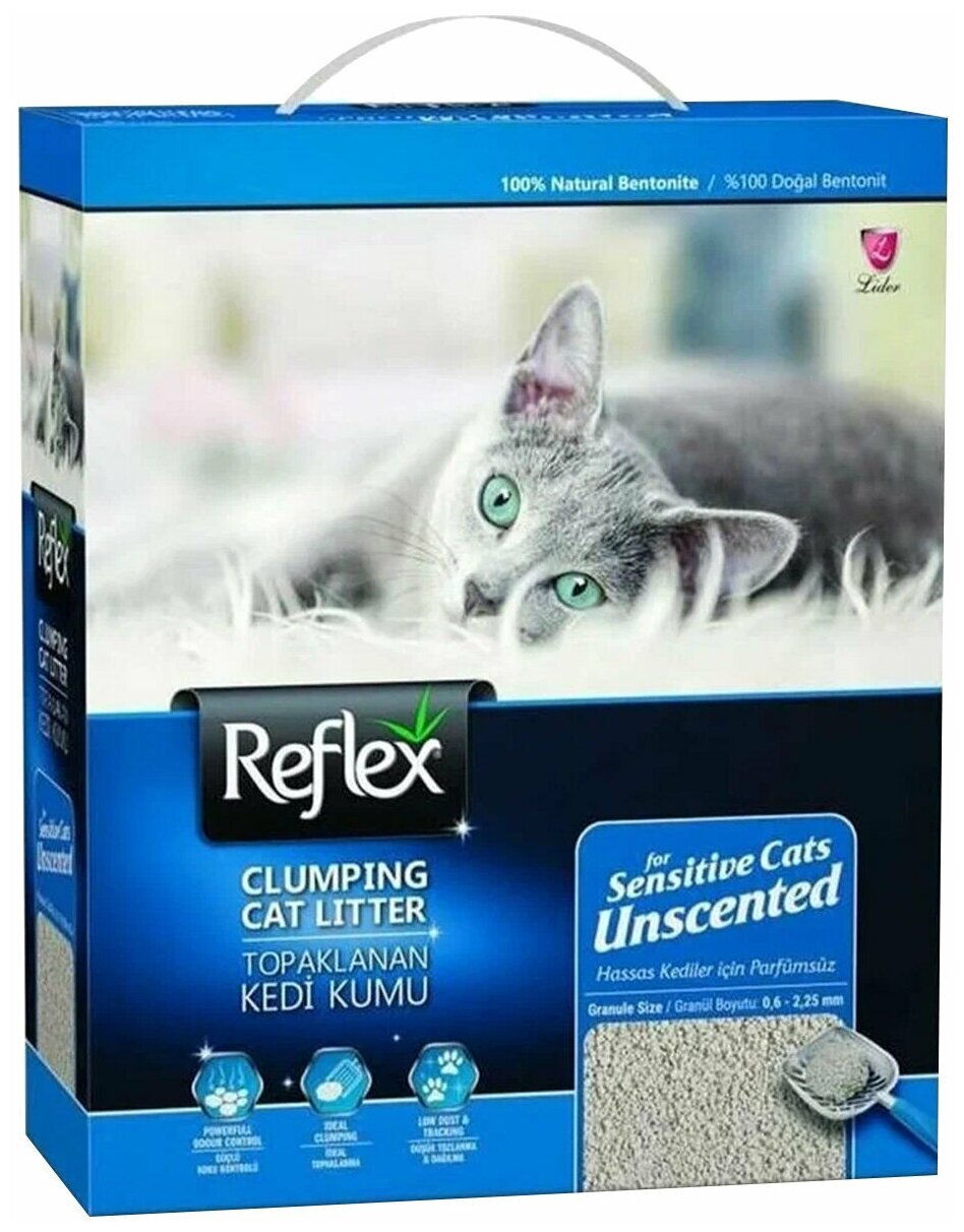Наполнитель LIDER PETFOOD Комкующийся бентонитовый Reflex для кошачьего туалета гипоаллергенный без запаха 10 л - фотография № 3
