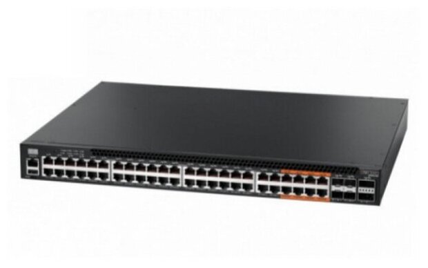 Коммутатор Edge-Core Bad Pack 4610-54P-O-AC-Fv1 48-Port GE RJ45 port w/ POE+, incl. 8 ports UPOE, 4x10G SFP+, 2 port QSFP+ by DAC or 20G QSFP+ Transceiver, Broadcom Helix 4, Dual-core ARM Cortex A9 1GHz, dual 110-230VAC 920W hot-swappable PSUs, one fixed 